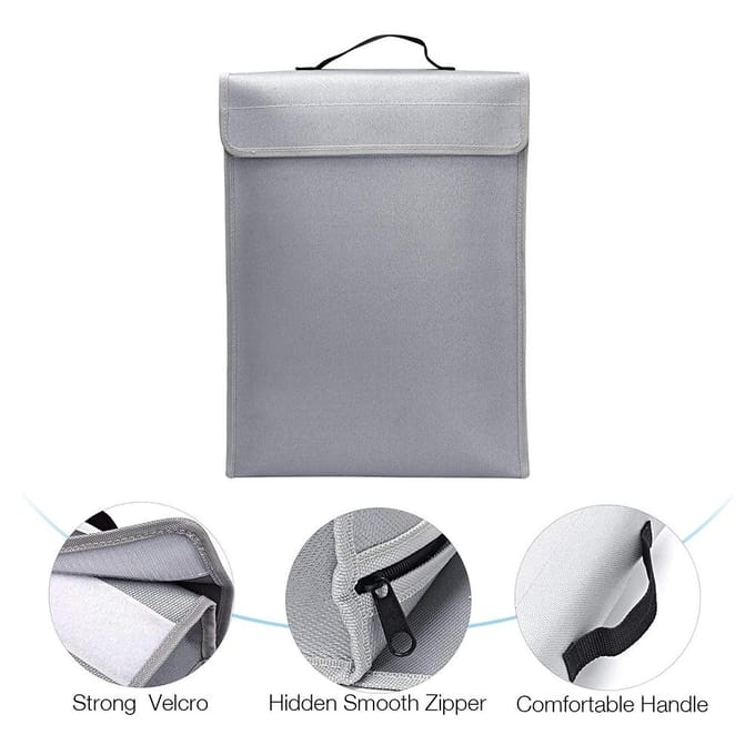 Pochette ignifuge d'enveloppe de sac de document résistant au feu pour l'ordinateur portable d'argent de passeport argenté