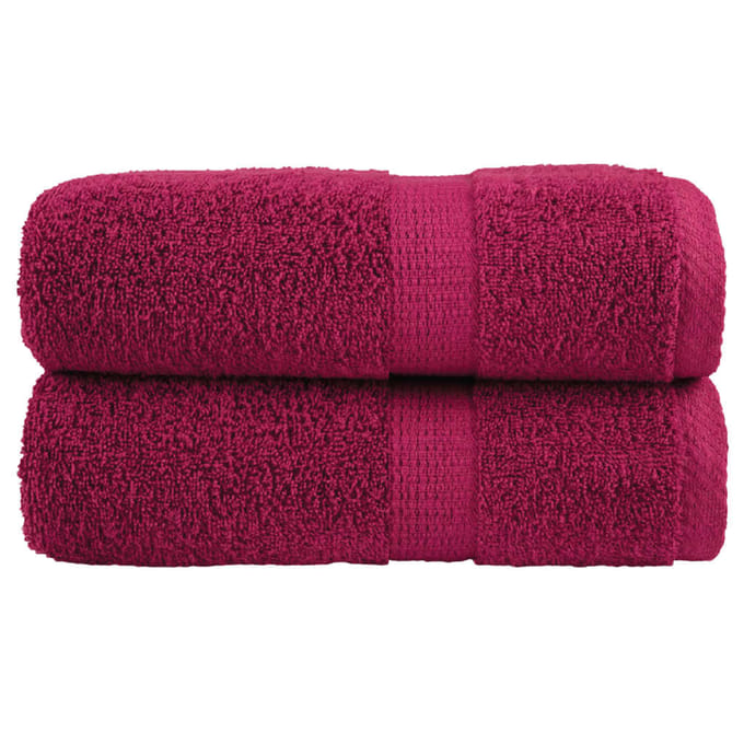 vidaXL - Premium - washandjes - SOLUND - 2 - stuks - Bordeaux - 30x30cm - 600 - g/m²