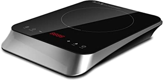 Elektrisch Inductiekookplaat met Digitaal Display en Timer - 2000 Watt, Zwart Staal