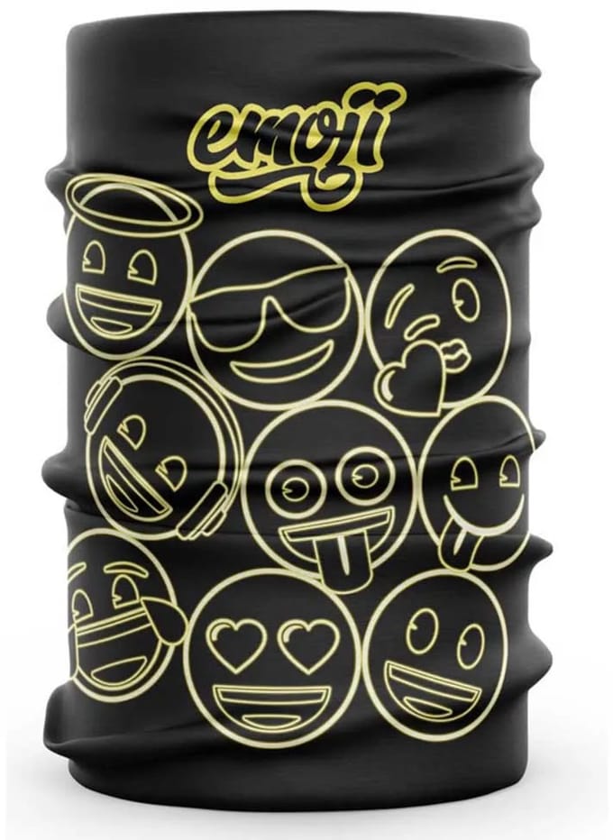 Otso Emoji Neon Faces Nekwarmer Zwart
