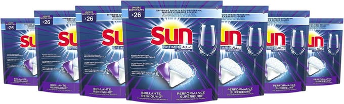182x SUN Optimum All-in-1 Vaatwastabletten - 7x 26 tabletten