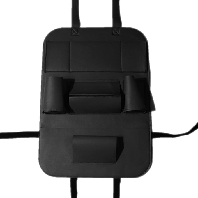 PU Leer Auto Stoelrug Organizer Achterbank Opbergdoos Zwart zwart