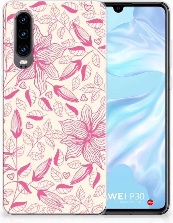 Huawei P30 TPU Case Pink Flowers