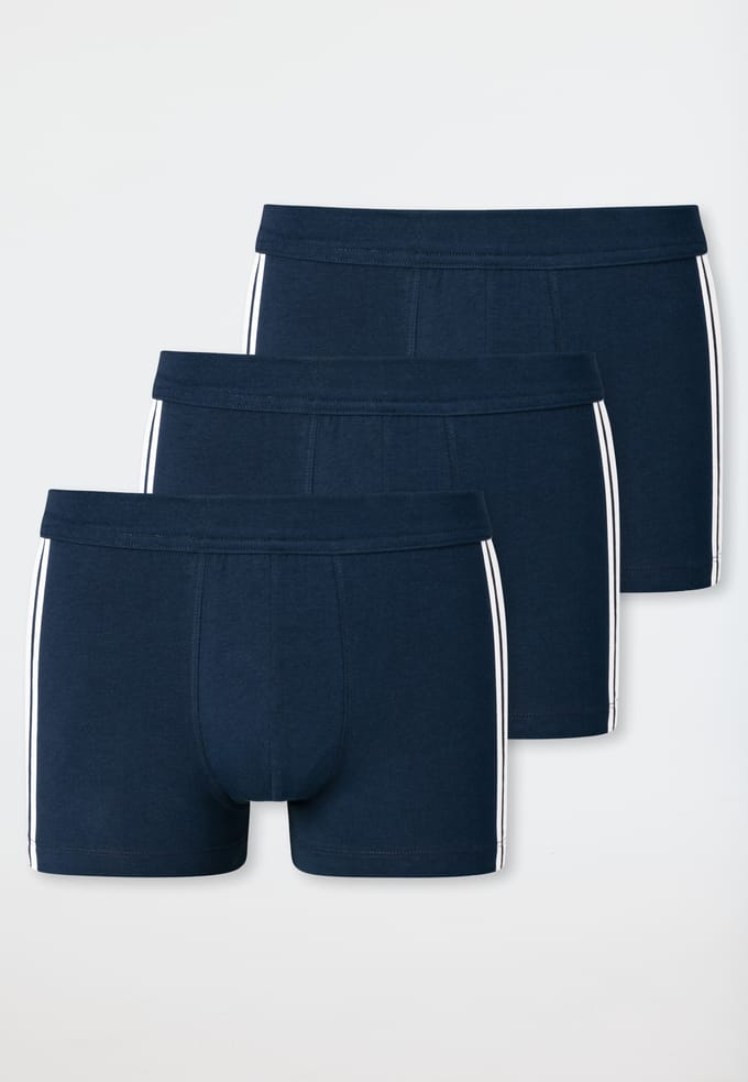 Schiesser 3 PACK Shorts 95/5 Stretch - Heren Onderbroek - donkerblauw