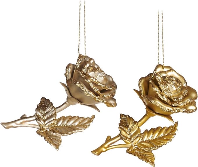 Goodwill hanger Roosje Goud-Champagne D 8 cm Voordeel Ass. Per 2 Stuks