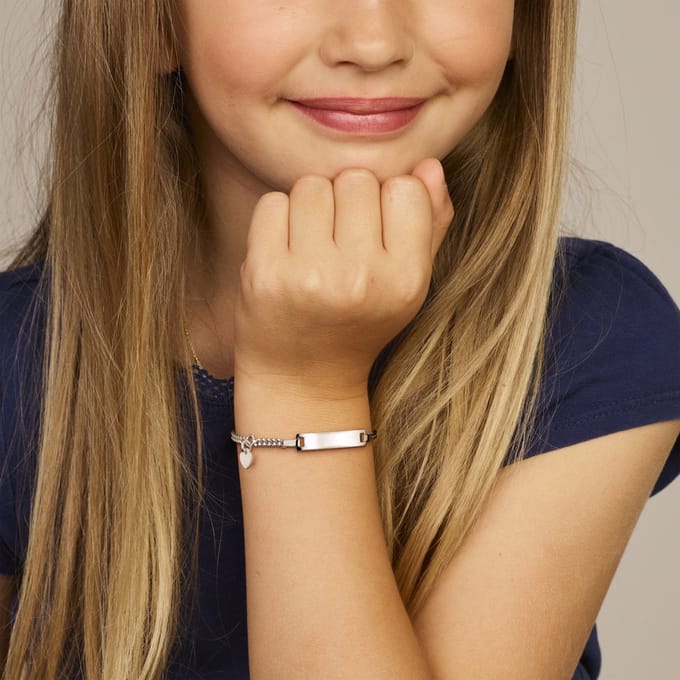 Zilveren Graveerarmband hart plaat 4,2 mm - 1008235