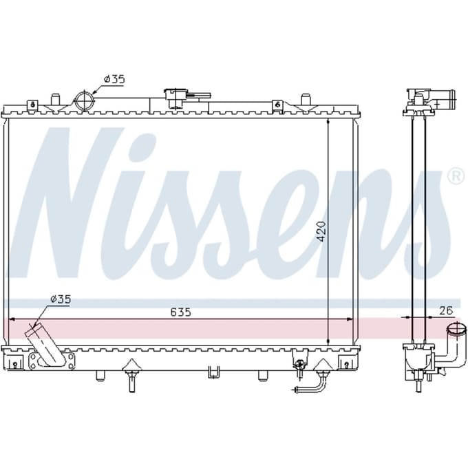 Radiator, motorkoeling NISSENS 68154