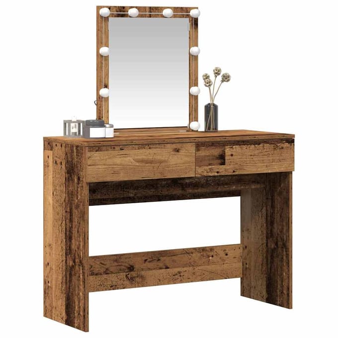 vidaXL - Kaptafel - Oudhout - 100 - x - 40 - x - 130 - cm - Bewerkt - hout
