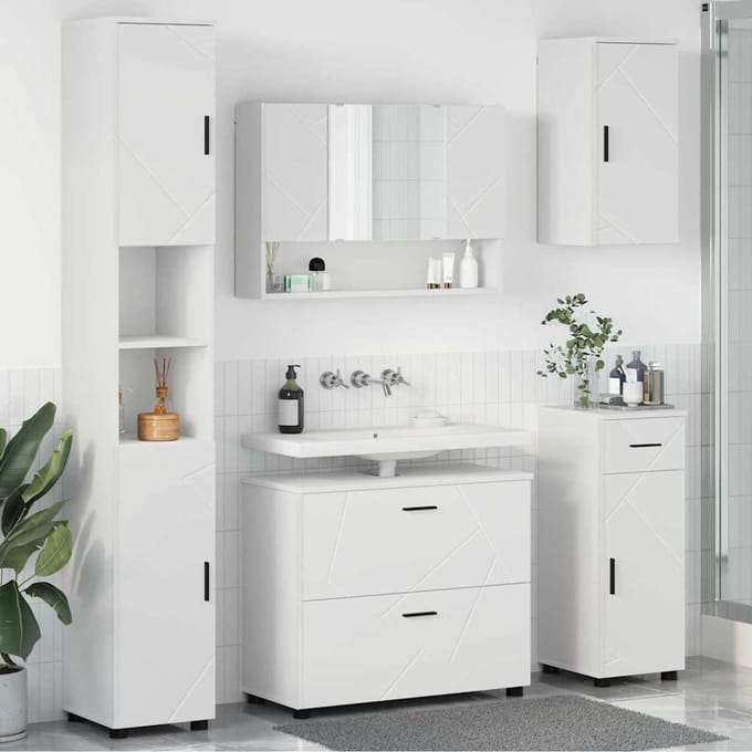 vidaXL - Badkamermeubel - Set - 5 - st - Wit - 35 - x - 30 - x - 192 - cm