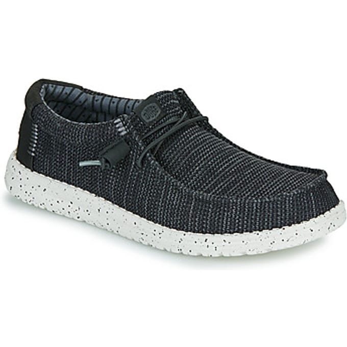 HEYDUDE - Wally Stretch Sox Heren Instappers Black/White - Maat 43