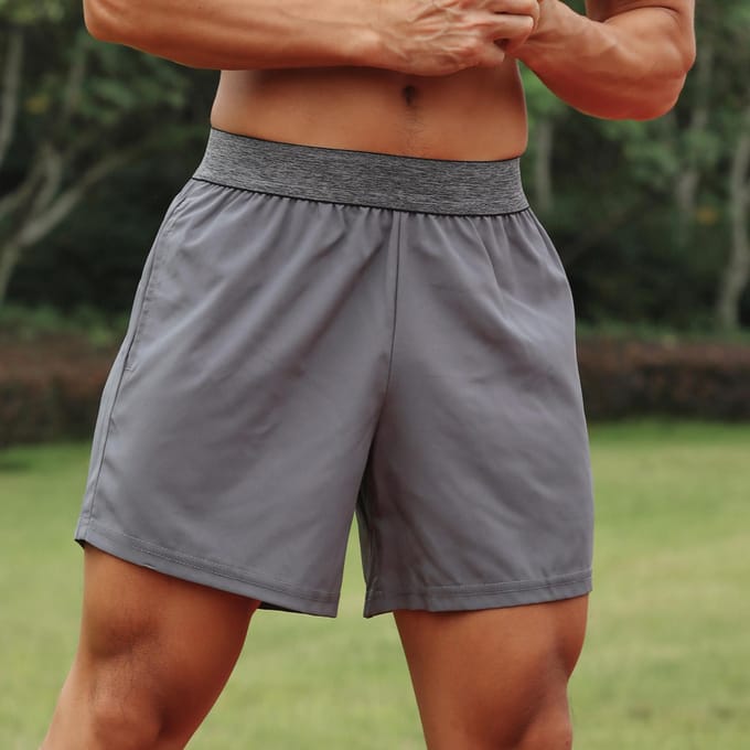Short de Sport pour hommes, taille élastique, poche, boucle de serviette, course à pied, basket-ball, Gym, athlétique, coupe ample 3XL gris