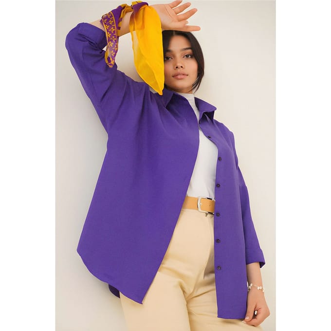 Ontspannen Fit Poplin Shirt met Knopen Sluiting