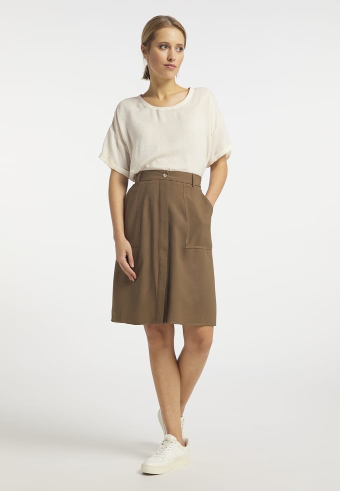 Dreimaster Casual rok Dames olijf
