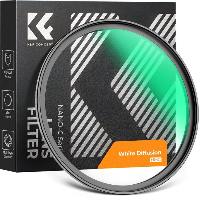 K&F Concept 77mm White Mist Diffusion soft filter Nano-C voor cinematisch dromerig effect
