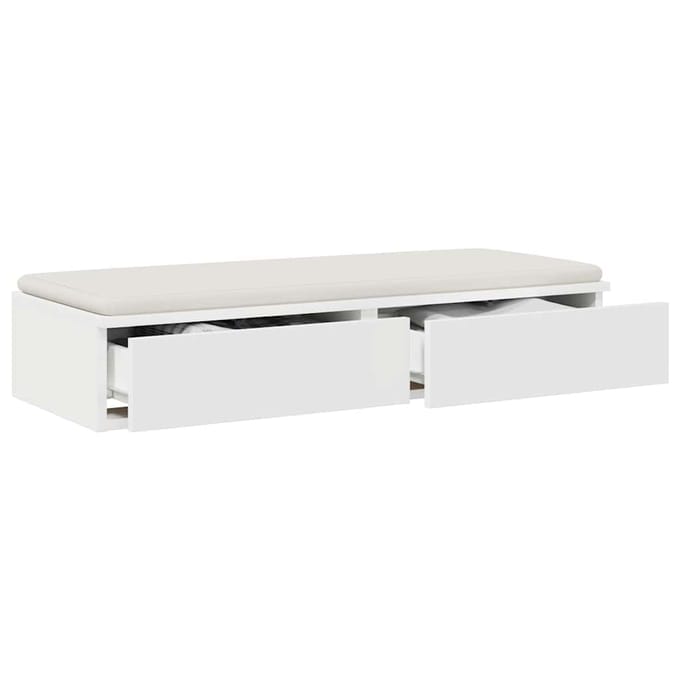 vidaXL - Bedlades - Wit - 80 - x - 36,5 - x - 16,5 - cm - Bewerkt - hout