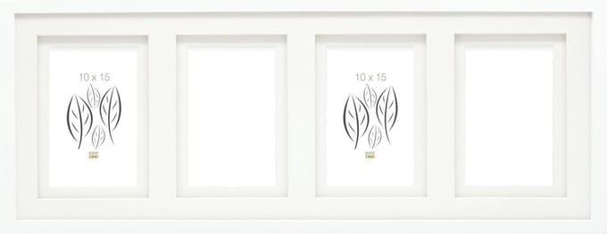 Deknudt Frames multifotolijst - wit - passe-partout - 4 foto's 10x15
