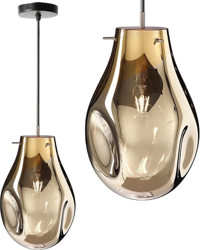 GLAZEN PLAFOND HANGLAMP APP328-1CP AMBER