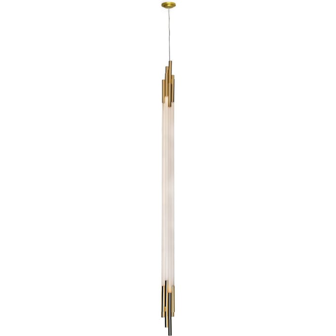 DCWéditions ORG Verticale Hanglamp 2000 Messing/Opaal