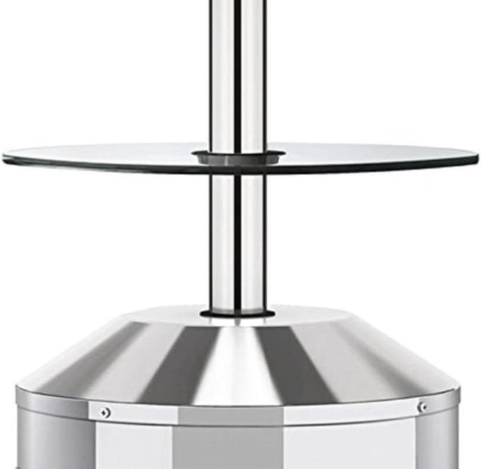 Glazen Tafelblad - Tafelaccessoire - Terrasverwarming - In Hoogte Verstelbaar - 37 cm Diameter - Transparant