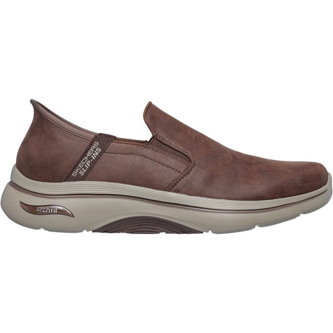 Skechers Go Walk Arch Fit 2.0 Quest Textiel Heren Bruine Sneakers