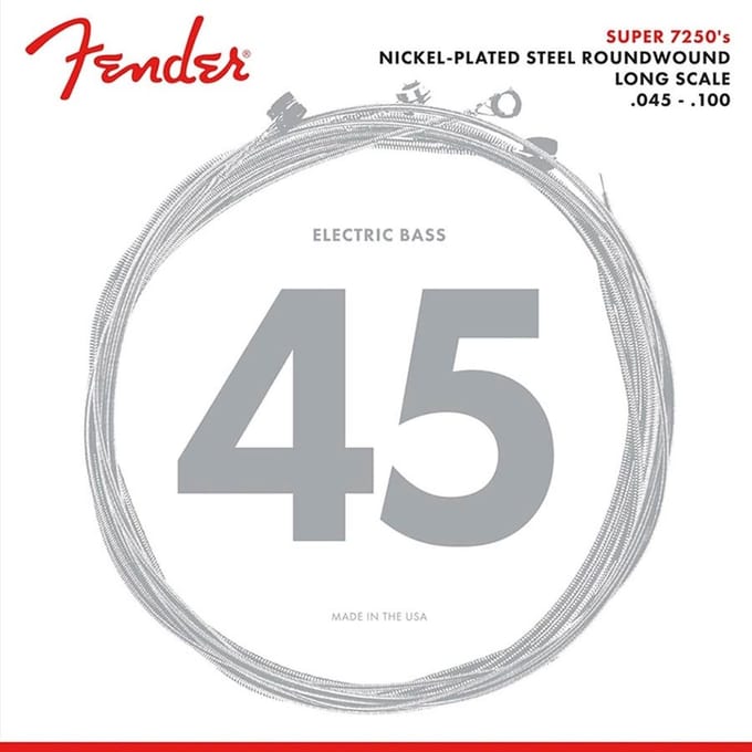 Fender F-7250ML Bassnaren Set Nickel Roundwound Medium Light Long Scale (045-100)