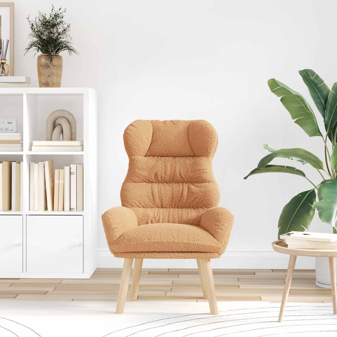vidaXL Fauteuil Beige 69 x 74 x 93 cm Sherpa Stof