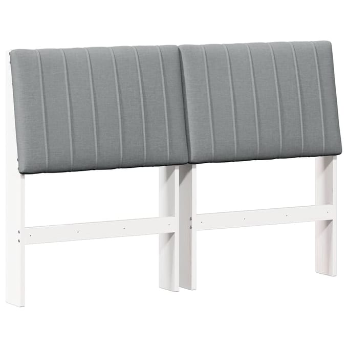 vidaXL Gestoffeerd hoofdbord Lichtgrijs 135 cm Massief grenenhout