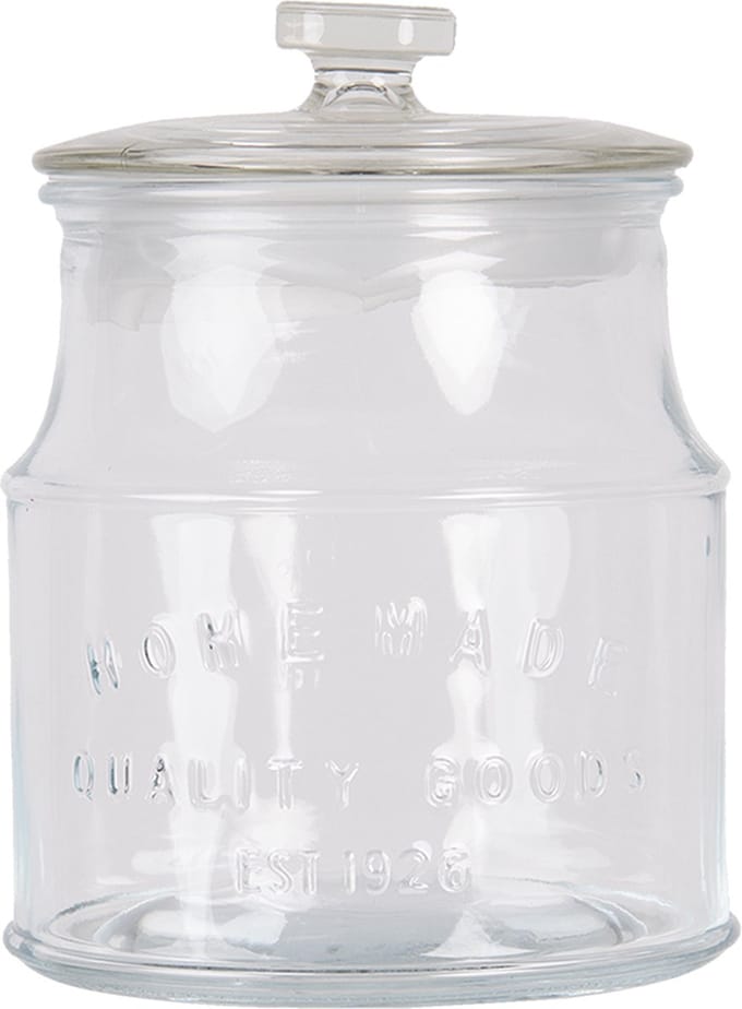 Clayre & Eef Voorraadpot Ø 15x22 cm Glas Rond Voorraadbus
