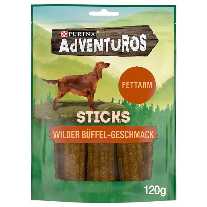 120g AdVENTuROS Sticks Wilde Buffel Hondensnacks