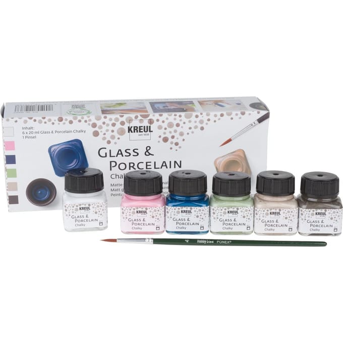 Kreul Glas- en Porseleinverf Chalky Set 6x20 ml