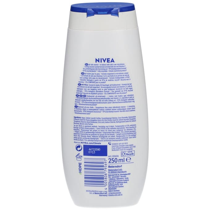NIVEA douchecrème met kokos- & jojoba-olie 250 ml