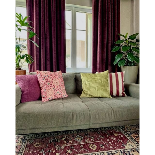 NOVÉE Sierkussen riviera stripe crème/roest | 45x45 cm | katoen/polyester