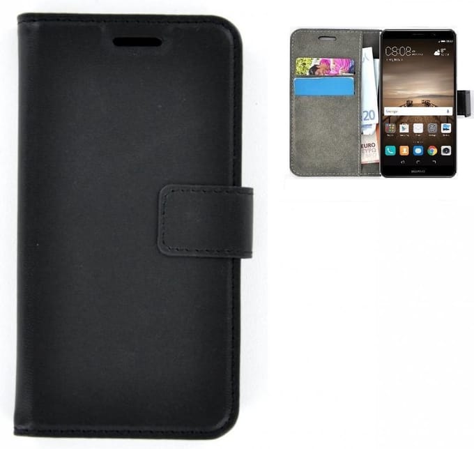 Zwart Bookcase wallet hoesje Huawei Mate 9