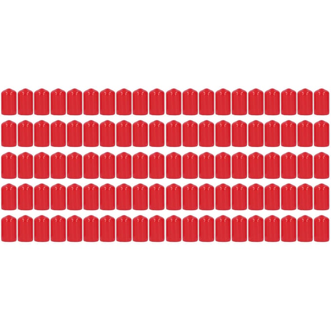 100 Pièces Capuchon d'Extrémité Couvercle PVC Rond Flexible Ignifuge Protecteur Filetage Vis Rouge 18mm