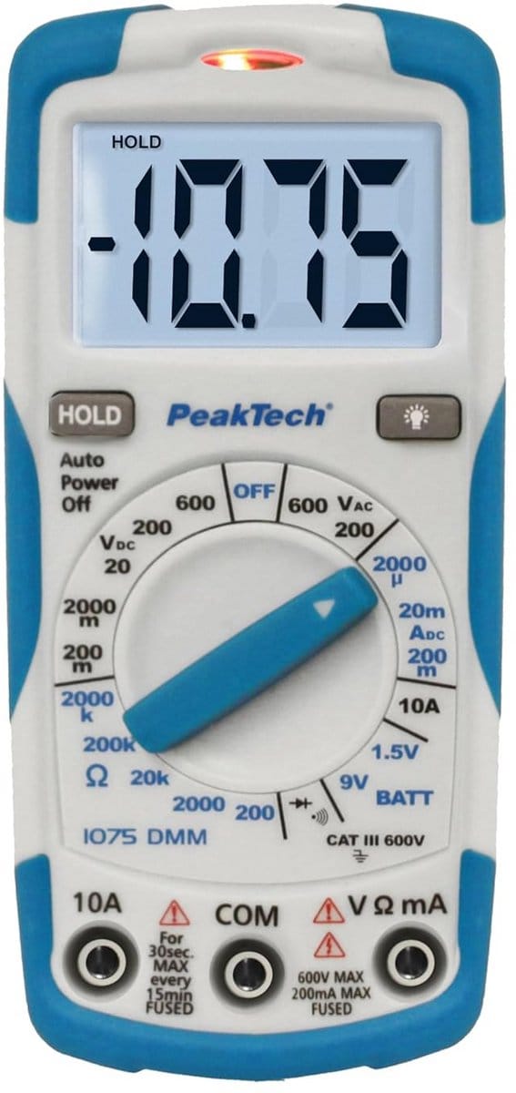 Digitale Multimeter met NCV, Batterijtester en Verlicht LCD - Max 600V
