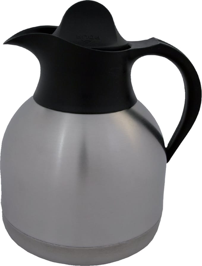 Koffiekan 1liter roestvrijstaal zwarte dop