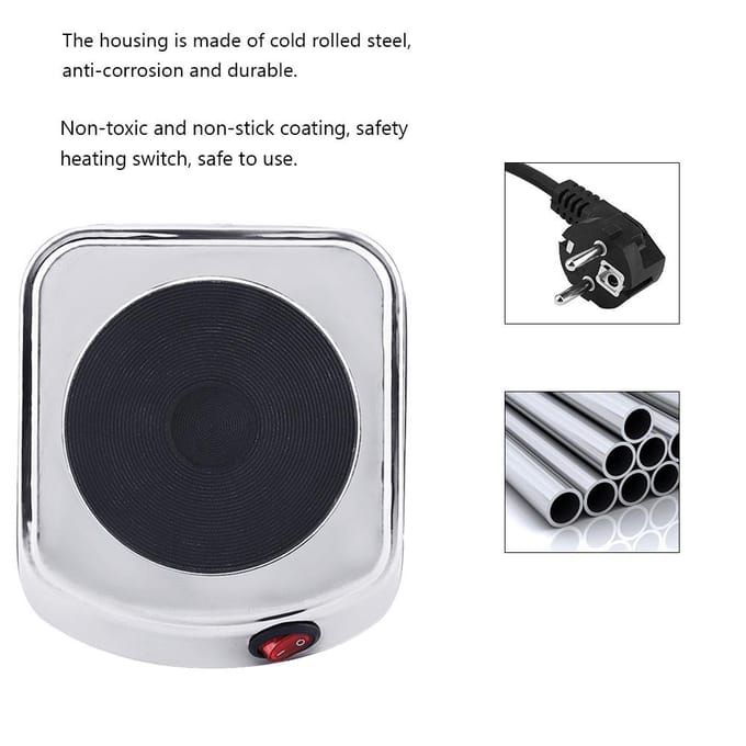 500W Elektrisch Mini Fornuis Brander Kookplaat Koffieverwarmer White white