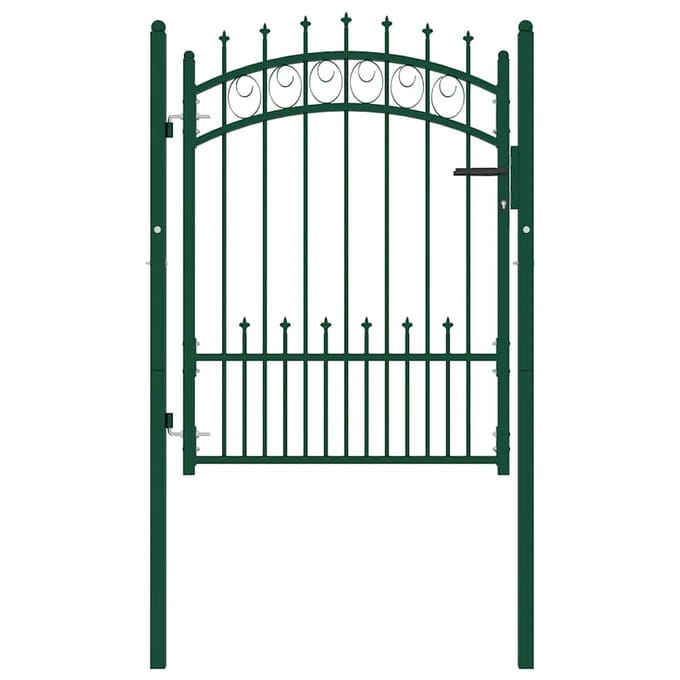 vidaXL - Poort - met - speerpunten - 100x125 - cm - staal - groen