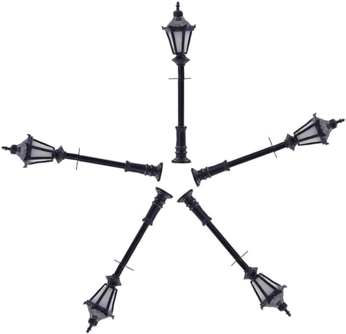 Evemodel 5 stuks model parkeerlantaarns LED-verlichting lampen modelspoorbaan minin decor (32mm)