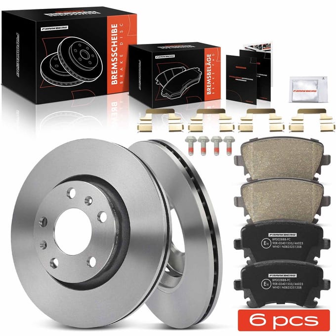 Frankberg 2x Remmen + 4x Remblokken Achteras voor Audi A8 4E2 4E8