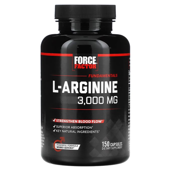 Force Factor, l-arginine, 3.000 mg, 150 capsules (600 mg per capsule)