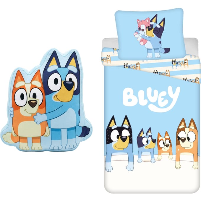 Bluey Dekbedovertrek - Eenpersoons - 140 x 200 cm - Met gevormd kussen