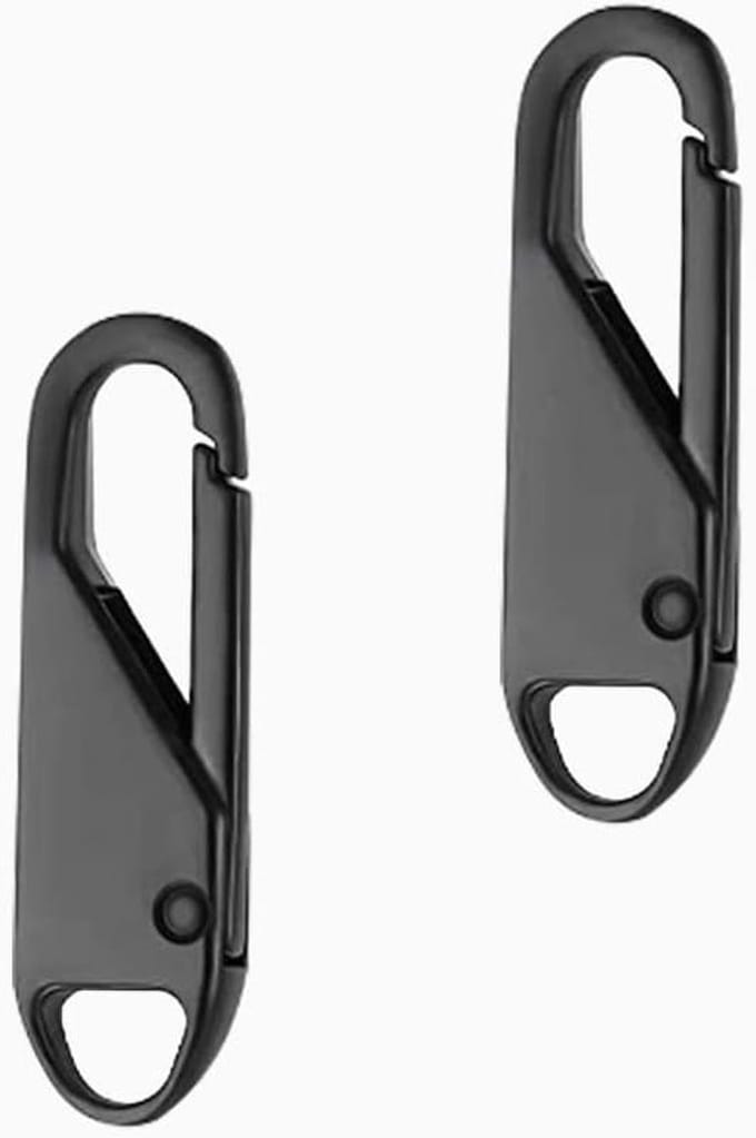 2 Pcs Zipper Puller - Zipper Pulls Replacement - Zipper Gripper - Detachable Universal Zipper Tab Pullers - Zipper Repair Kit voor Luggage - Handbags - Jacket - DIY Crafts - Zwart