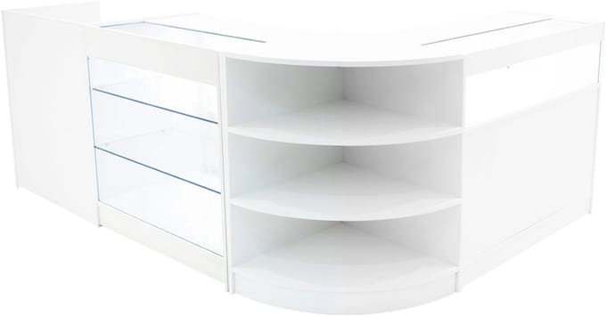 Hyperion led winkel toonbank set - wit - 4-delig - met slotdeuren