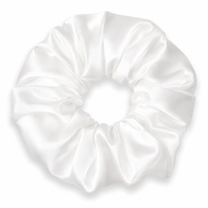 Lajetti - 100% Zijden Scrunchie Wit - Moerbei Zijde Haarelastiek