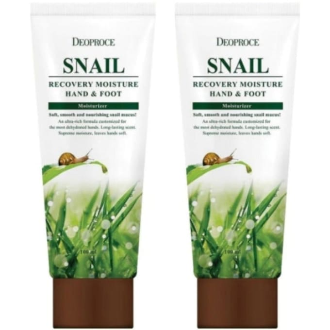 Deoproce Récupération d'Hydratation Escargot Mains et Pieds 100ml*2 Pièces/4 Pièces 2Pcs gray