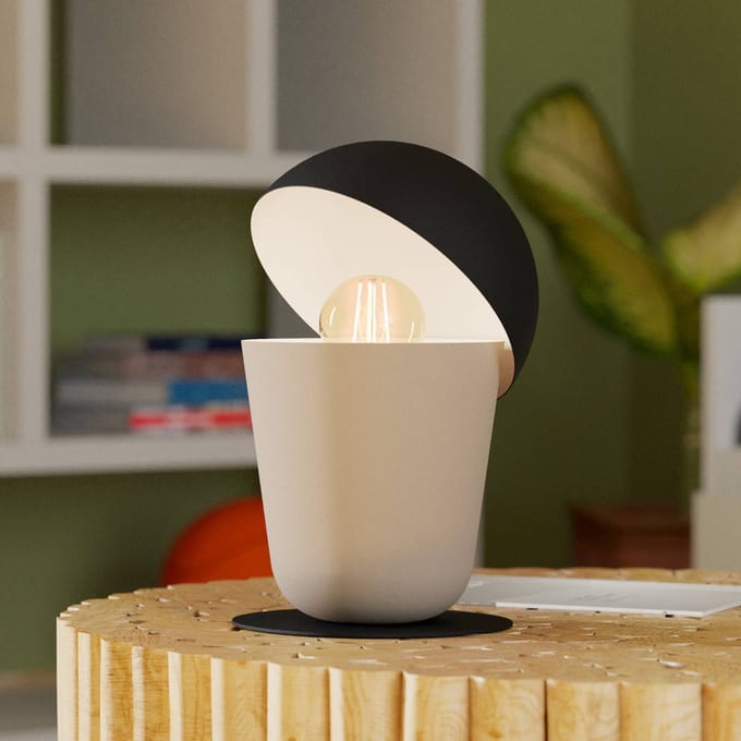 EGLO Batabano Tafellamp - E27 - Ø18 cm - Taupe|Zandkleur