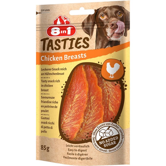 8in1 Tasties kippenborst - 3 x 85 g