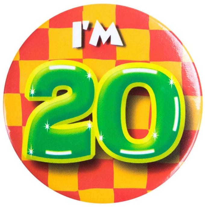 Paper Dreams Button 20 jaar - 55mm