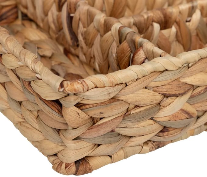 5Five Bestekbak indeling / keuken organizer - 4-vaks - Riet - 24 x 34 x 7 cm - naturel kleur